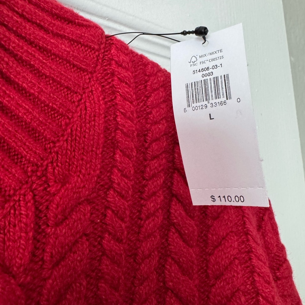 NWT Banana Republic Red Cable Knit Sweater - Picture 3 of 6